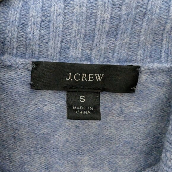 J.CREW Tipped Turtleneck Sweater Womens Blue Wool Alpaca Blend Pullover Sz S - Picture 4 of 9